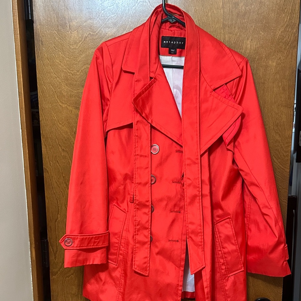 Metaphor Bold Red Trench Coat